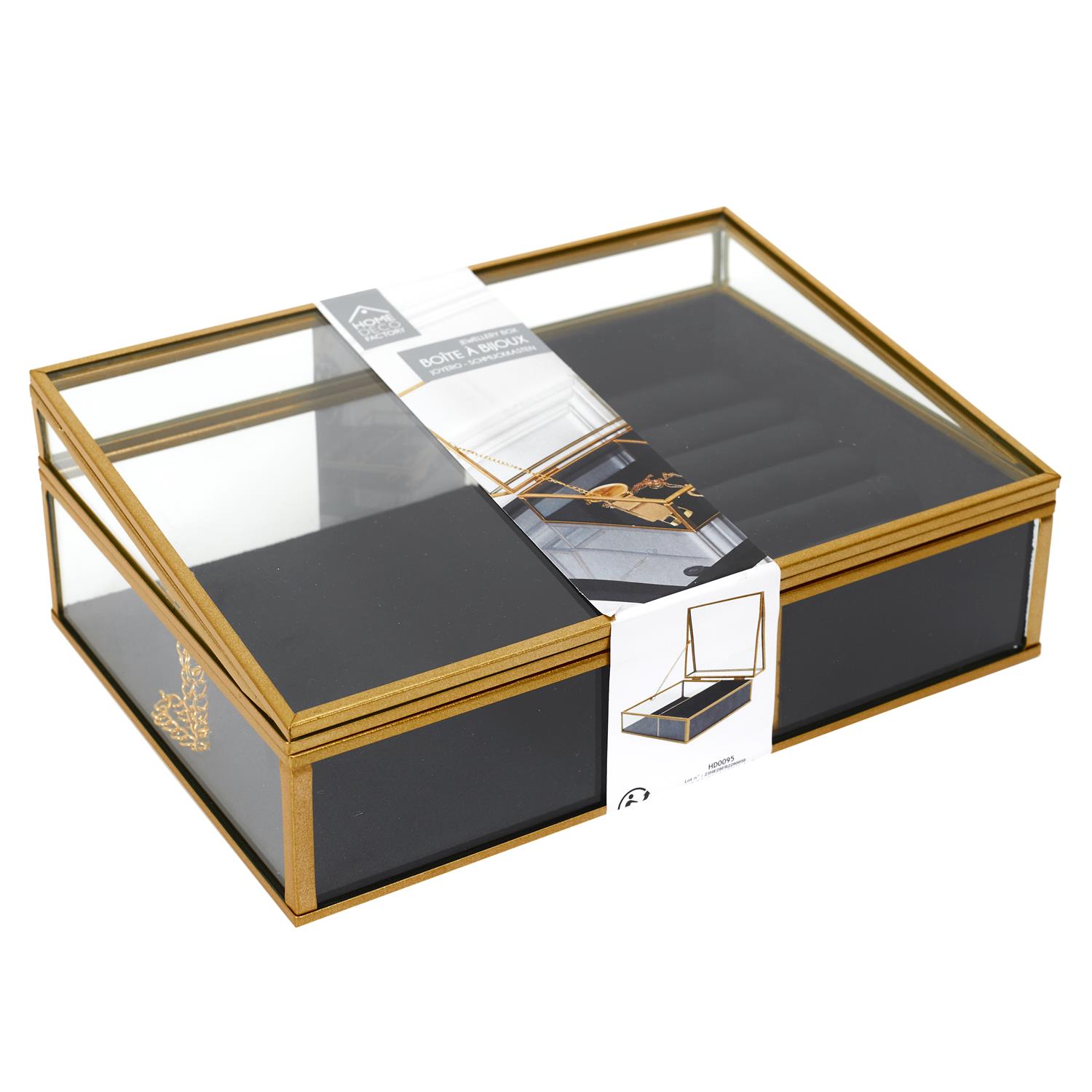 Boite A Bijoux Verre Et Velours Noir – Image 5