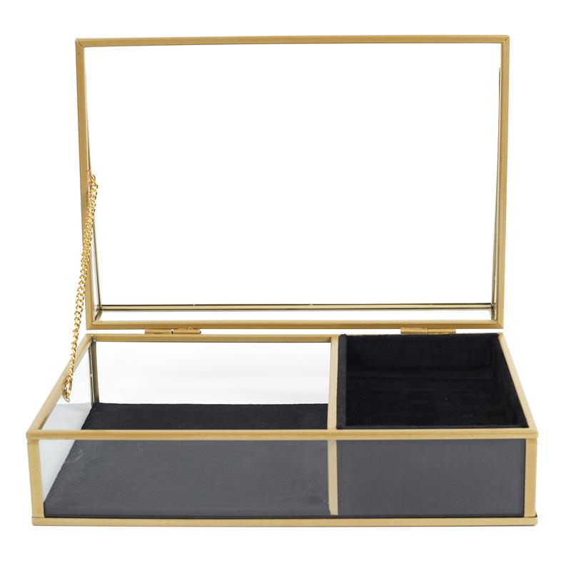 Boite A Bijoux Verre Et Velours Noir – Image 4