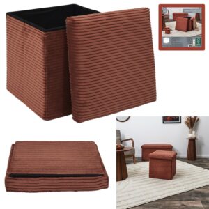 Coffre Pouf Pliable Cotele Scott Terra