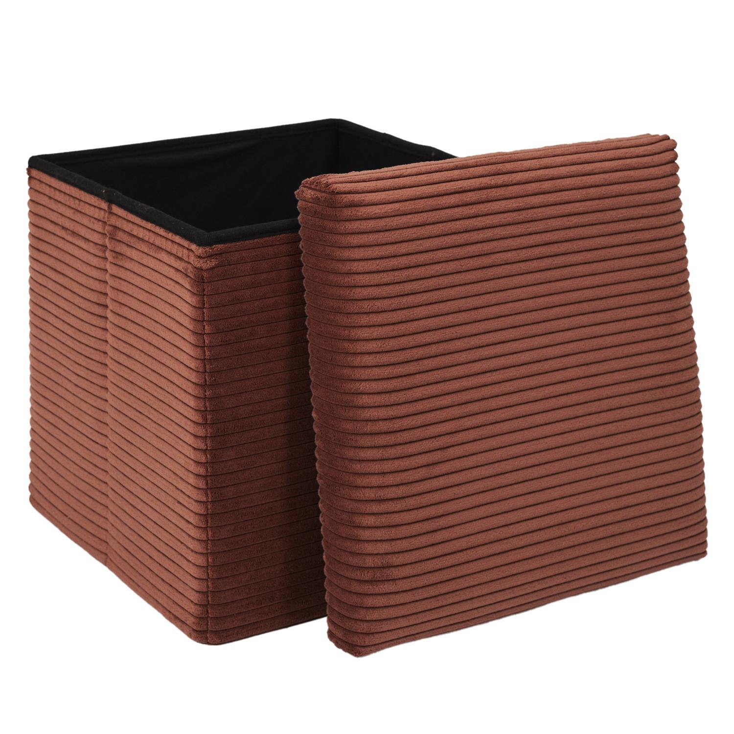 Coffre Pouf Pliable Cotele Scott Terra – Image 4