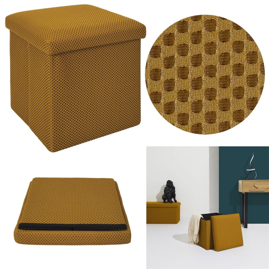 HD0505_GLOBAL Coffre Pouf Pliable Atome Jaune