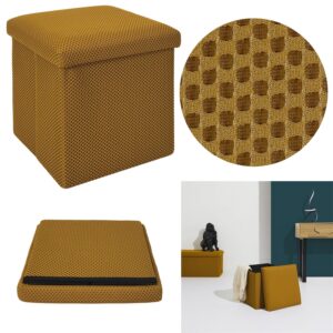 Coffre Pouf Pliable Atome Jaune