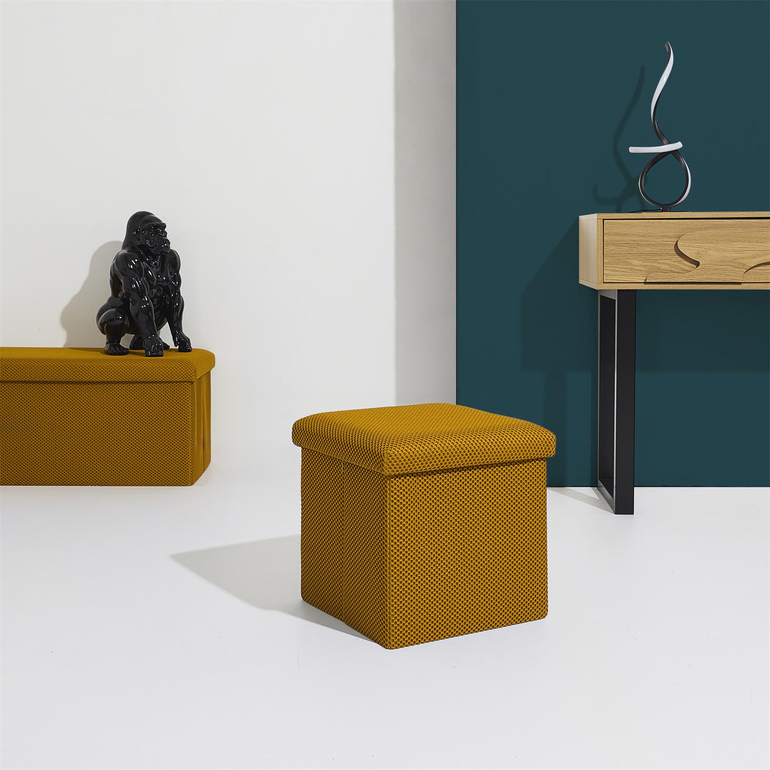 Coffre Pouf Pliable Atome Jaune – Image 3