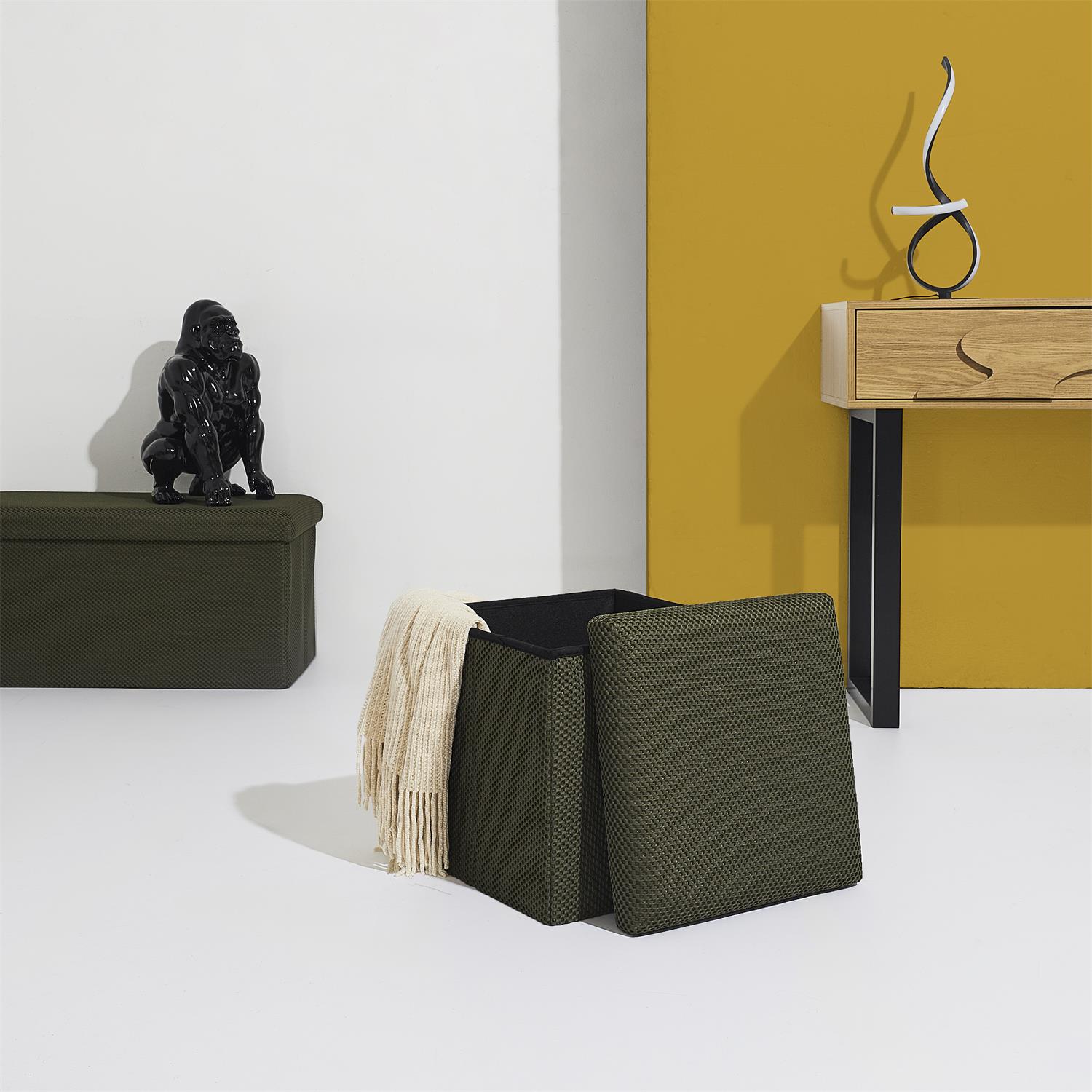 Coffre Pouf Pliable Atome Kaki – Image 2