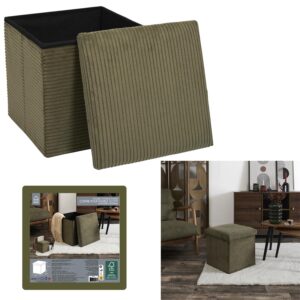 Coffre Pouf Pliable Cotele Scott Vert