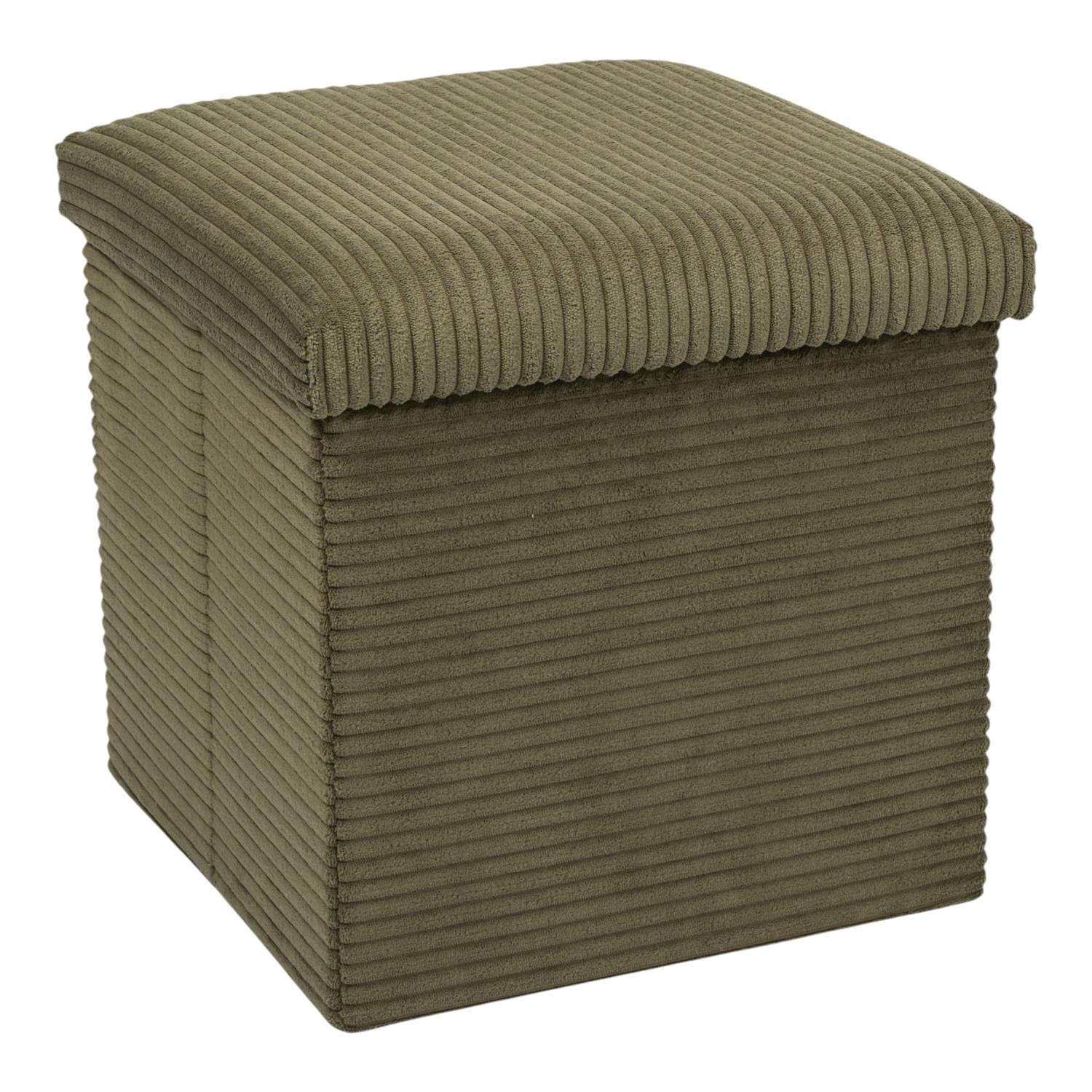 Coffre Pouf Pliable Cotele Scott Vert – Image 7