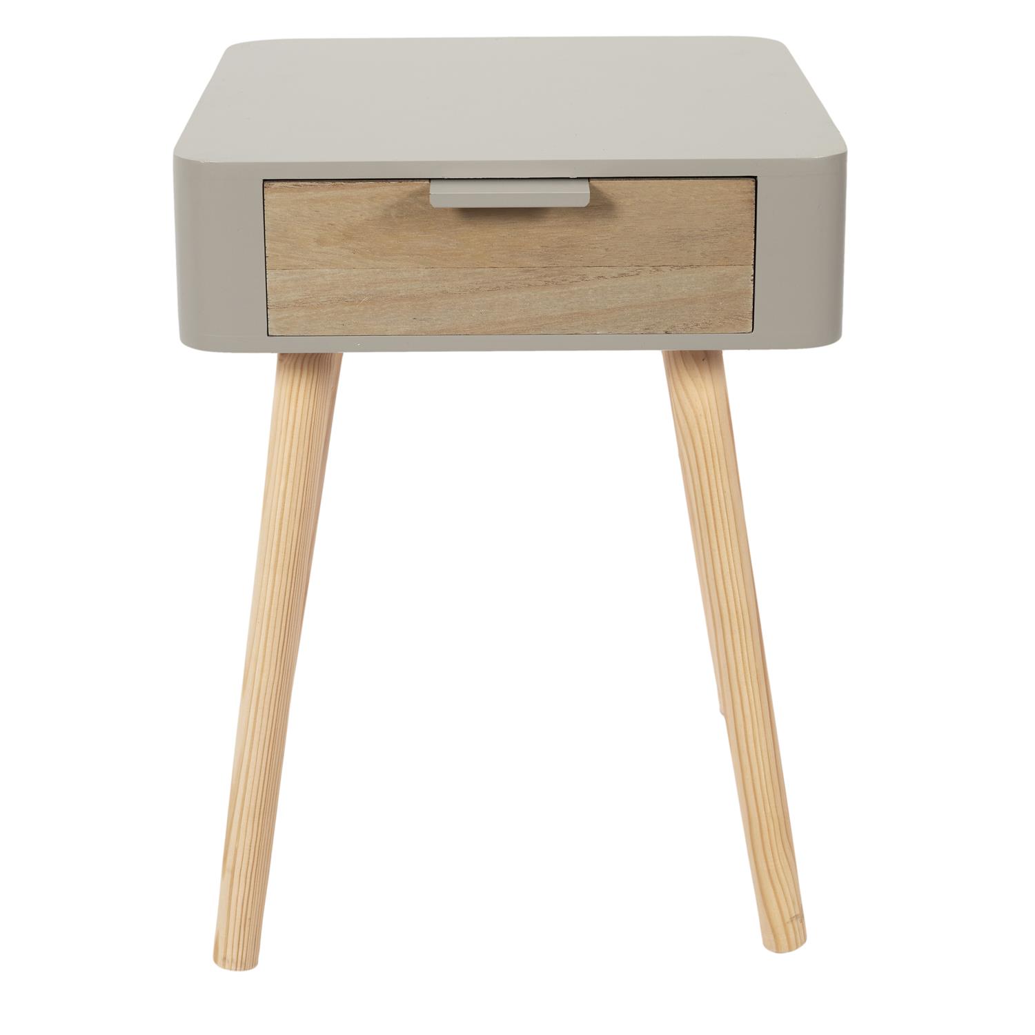 Chevet 1 Tiroir En Bois Taupe – Image 4