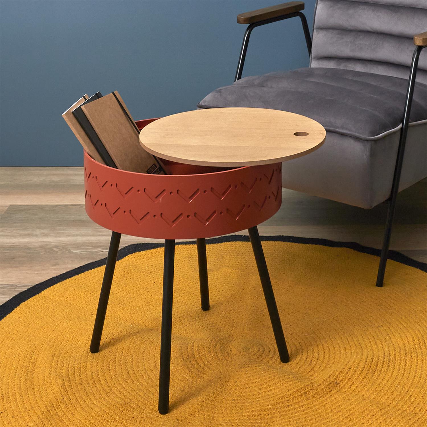 Table Coffre Eugenie Rouge Brique – Image 2