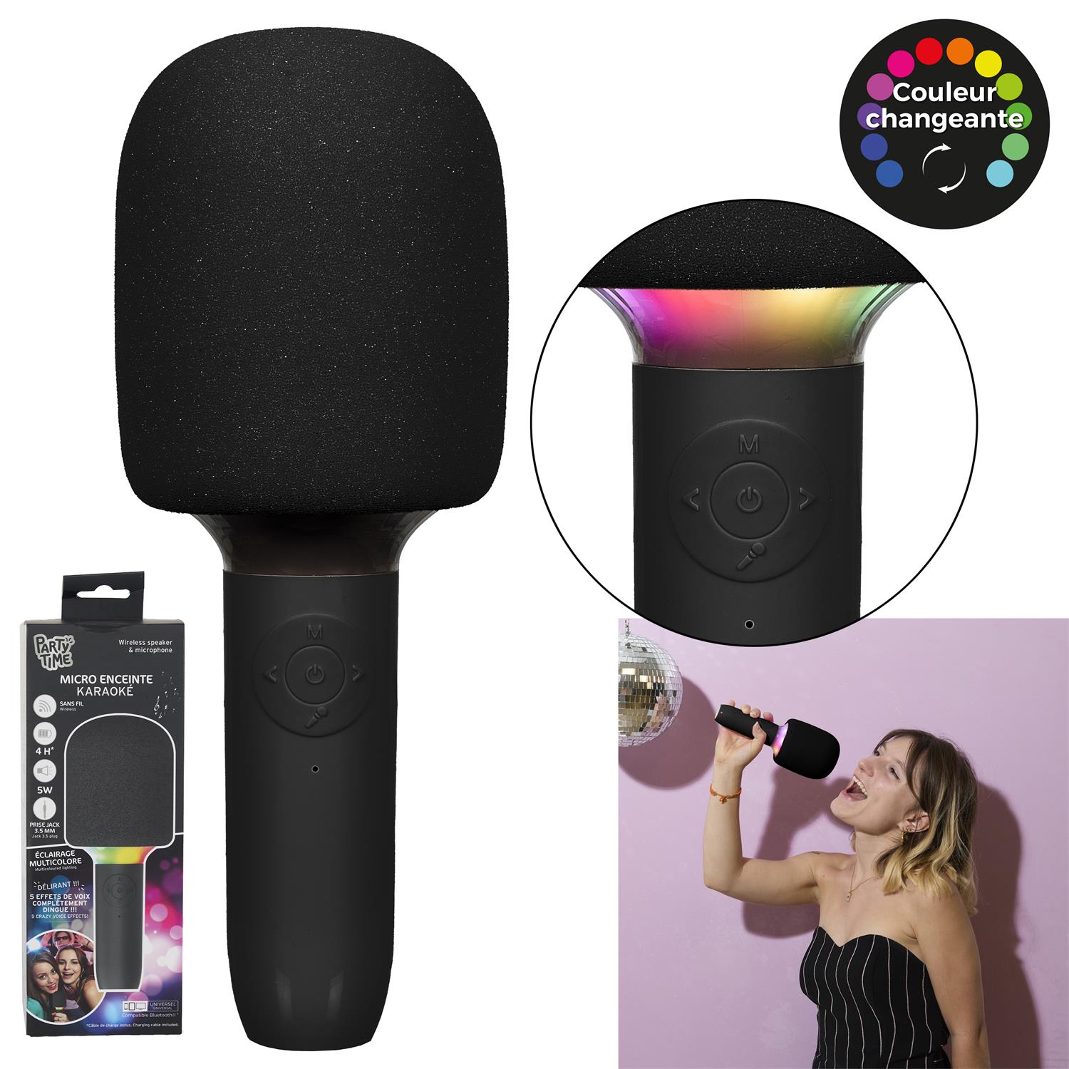 Enceinte Micro Karaoke Lumineux 5W