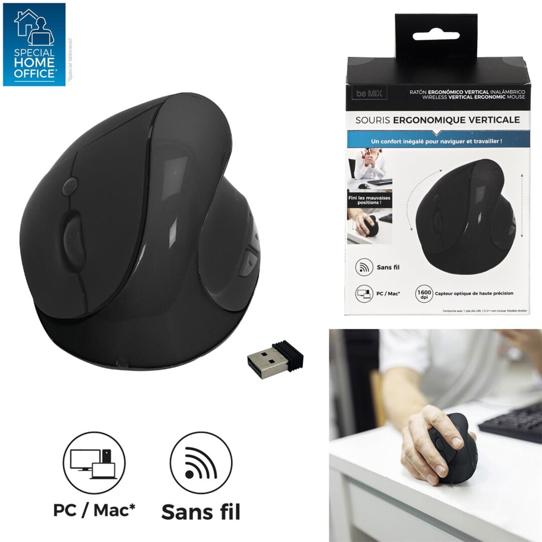 HT2152_GLOBAL Souris Ergonomique Verticale Sans Fil