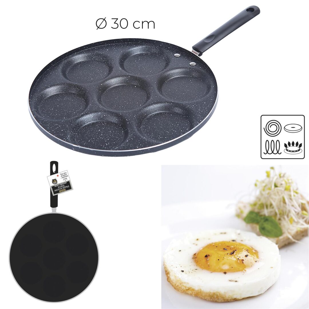 KC5231_GLOBAL Poêle A Oeuf 7 Trous D30Cm