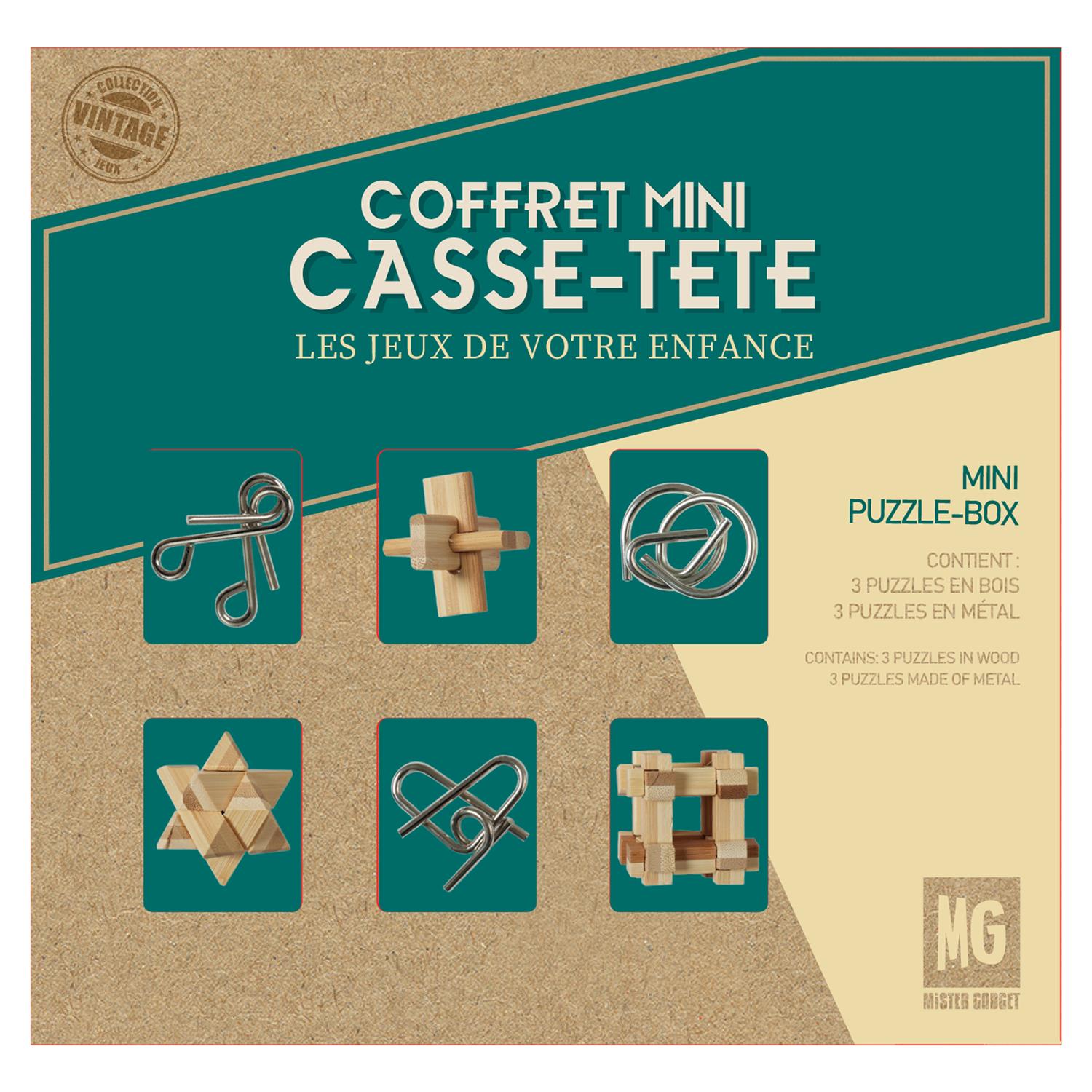 Coffret Casse Tete Bois Et Metal X6 – Image 3