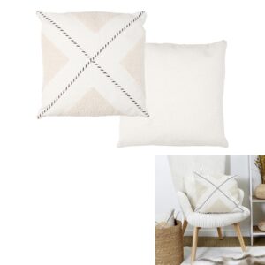 Coussin Beige Et Blanc Bouclette 40X40Cm