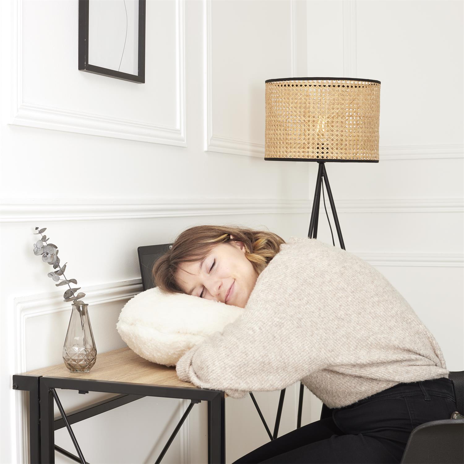 Coussin Et Plaid Sherpa Creme 120X150Cm – Image 2