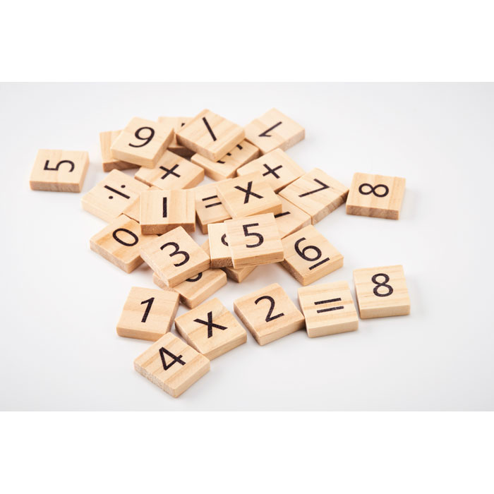 Jeu de Comptage Éducatif en Bois – 32 Pièces avec Pochette en Coton – Image 2