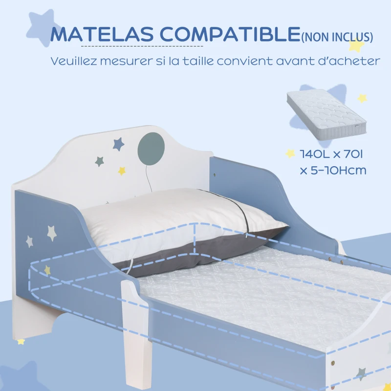 Lit pour enfants de 3 à 6 ans design étoiles – Image 6