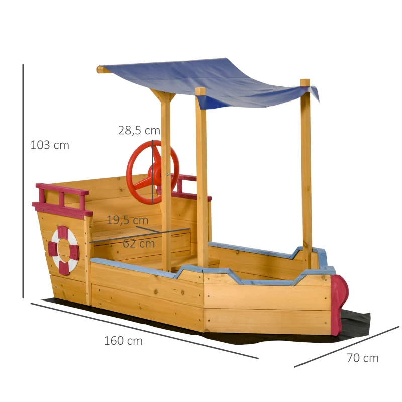 Bac à Sable Bateau de Pirate en Bois – Image 2