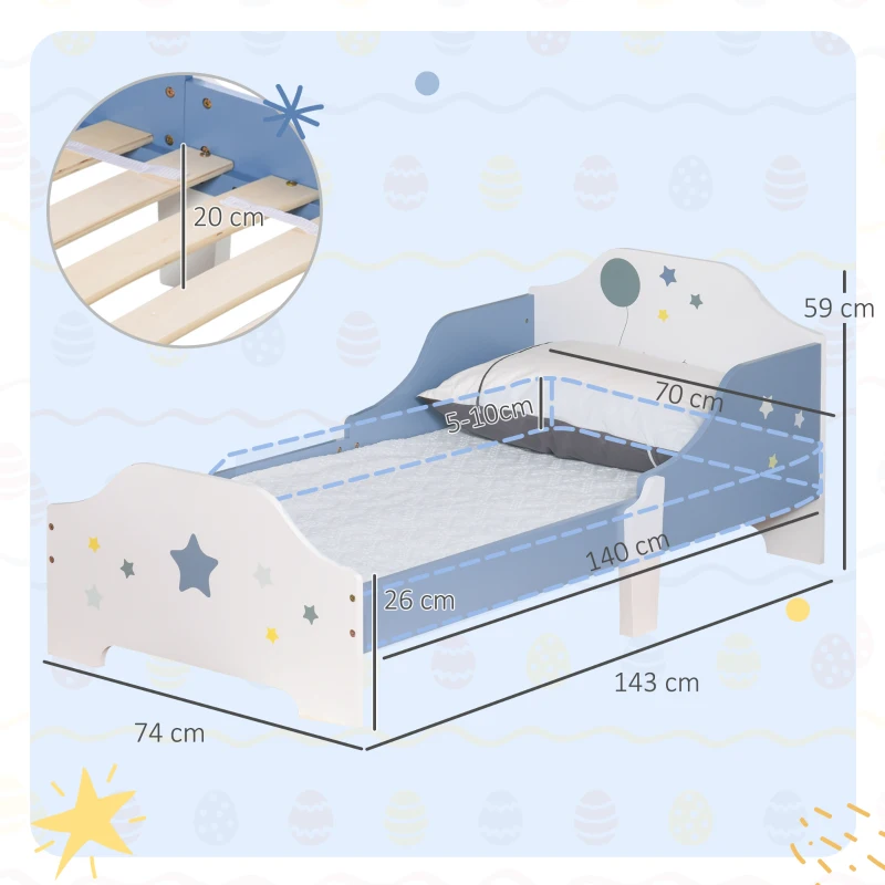 Lit pour enfants de 3 à 6 ans design étoiles – Image 2
