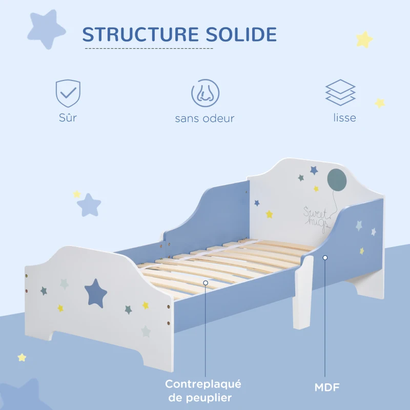 Lit pour enfants de 3 à 6 ans design étoiles – Image 4