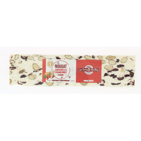 Barre de nougat tendre 20% d'amandes et cranberries 100 g