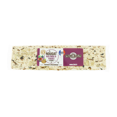 Barre de nougat tendre aux noix Françaises et figues 100 g