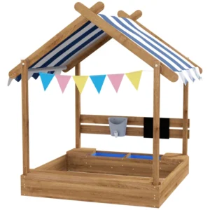 Bac à sable bois forme de maison pour enfant