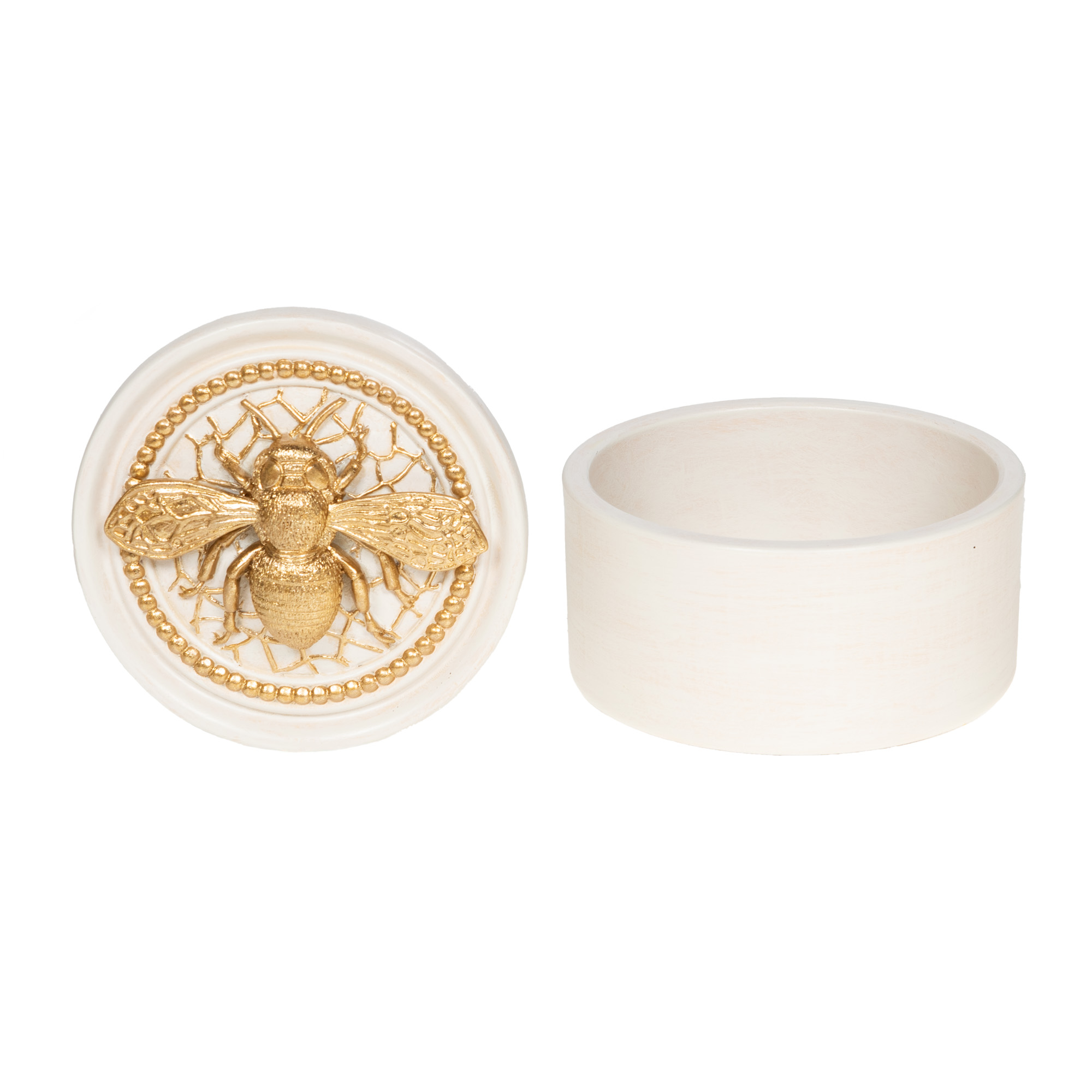 Boîte décorative Insecte Crème 12cm – Image 2