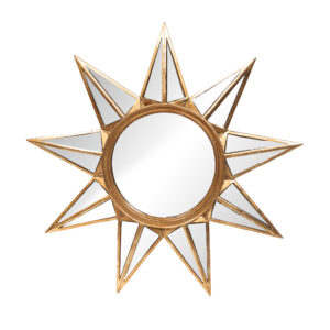 Miroir Étoile Doré Patiné (Grand Modèle)