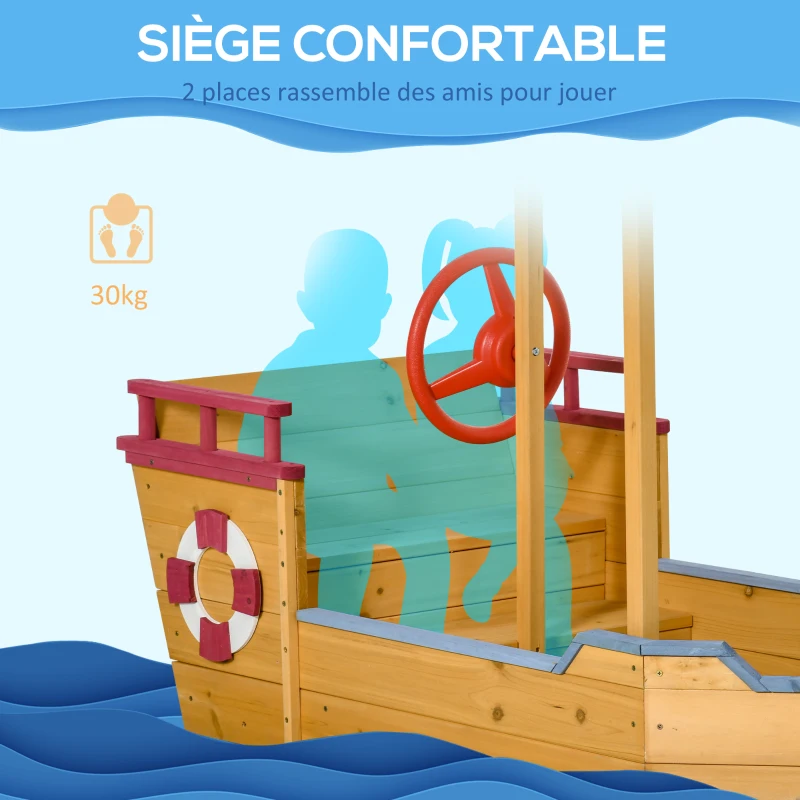 Bac à Sable Bateau de Pirate en Bois – Image 4