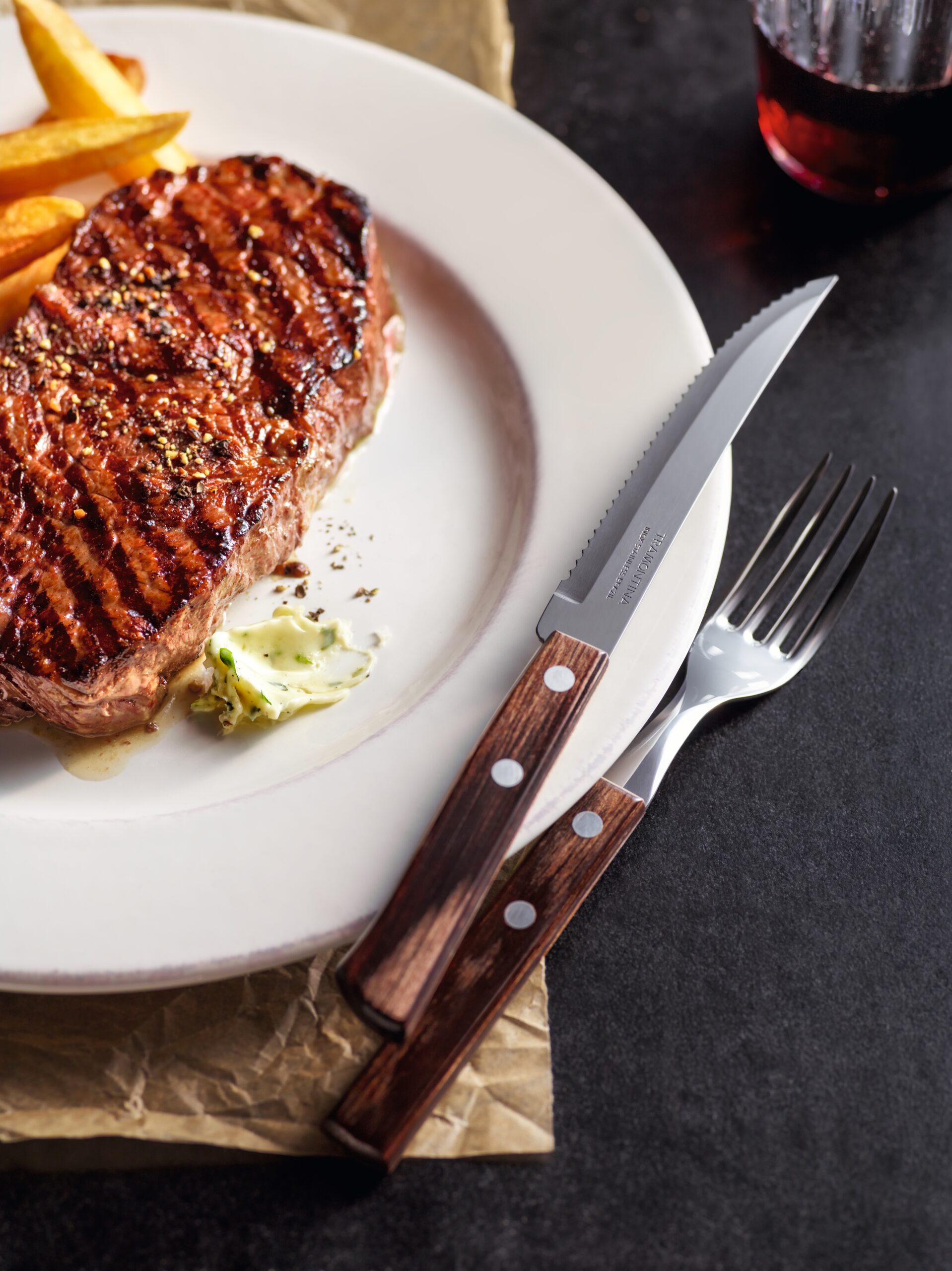 Couteau à steak marron 21 cm – Image 2