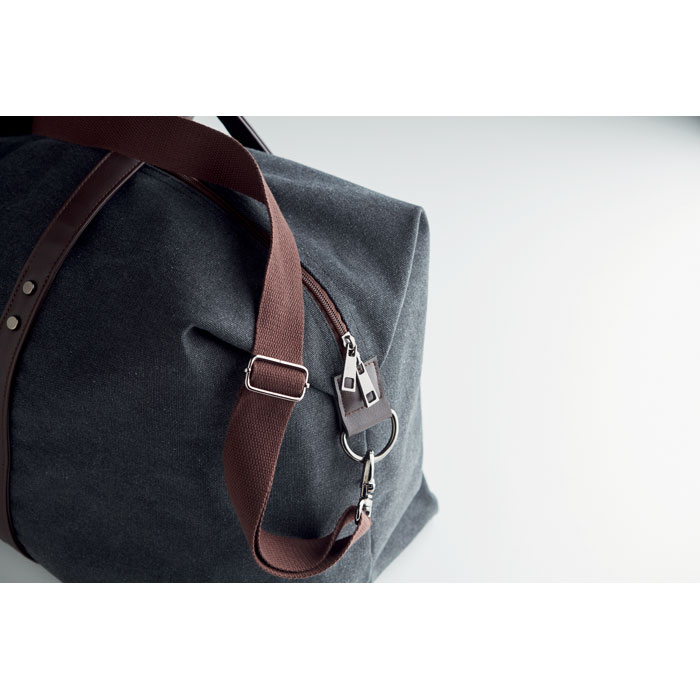 Sac week-end en toile et cuir PU – Image 3