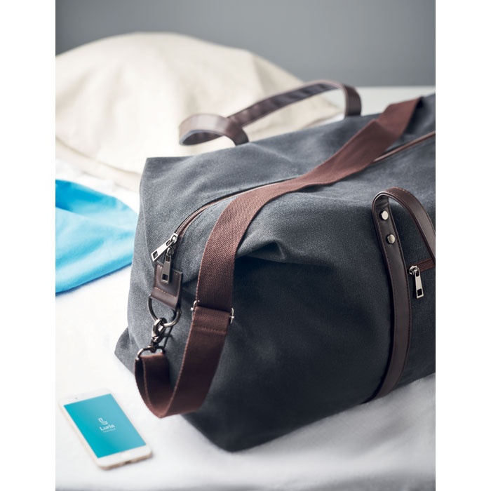 Sac week-end en toile et cuir PU – Image 5