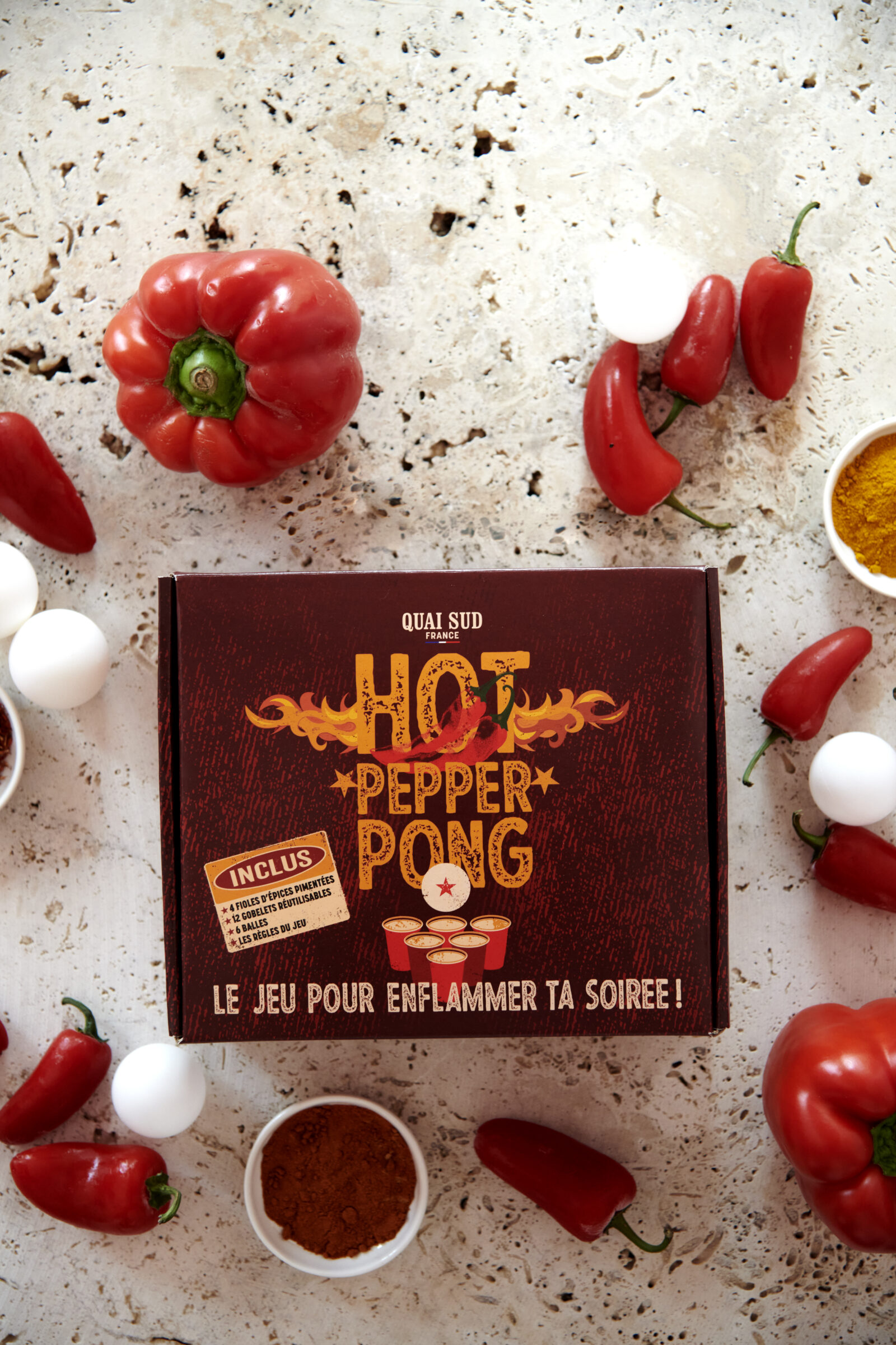 Coffret de jeu apéritif “Hot Pepper Pong” – Image 2