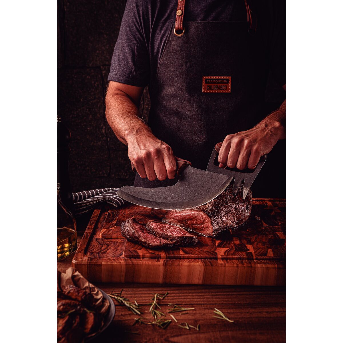 Couteau à pizza et viande Viking Noir 26 cm – Image 2