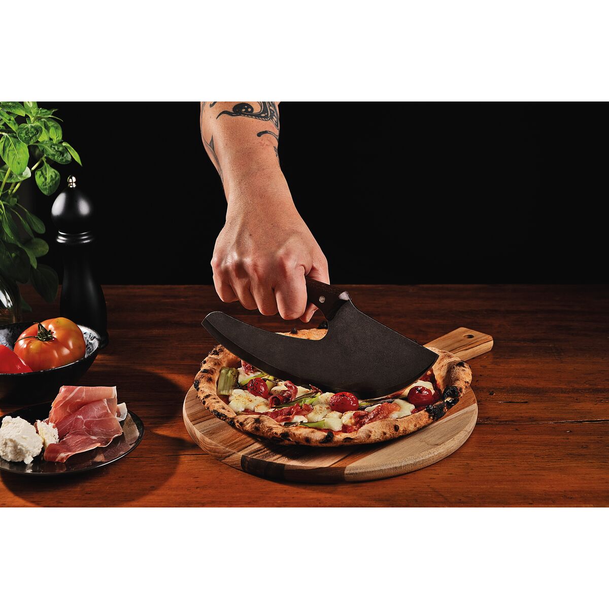 Couteau à pizza et viande Viking Noir 26 cm – Image 3