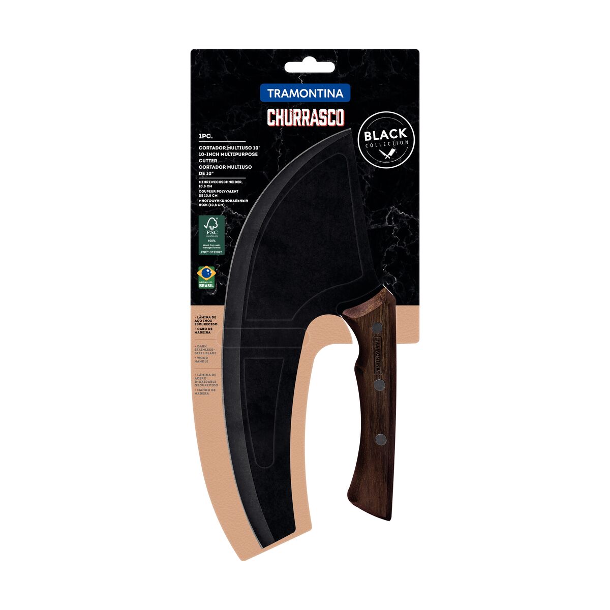 Couteau à pizza et viande Viking Noir 26 cm – Image 4