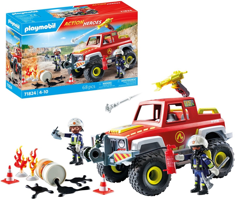 Playmobil -Véhicule de pompiers et bidon enflammé – Image 4