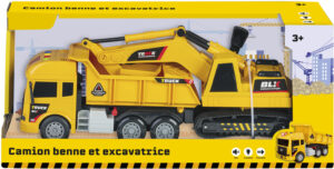 Camion + Excavatrice friction, son et lumière