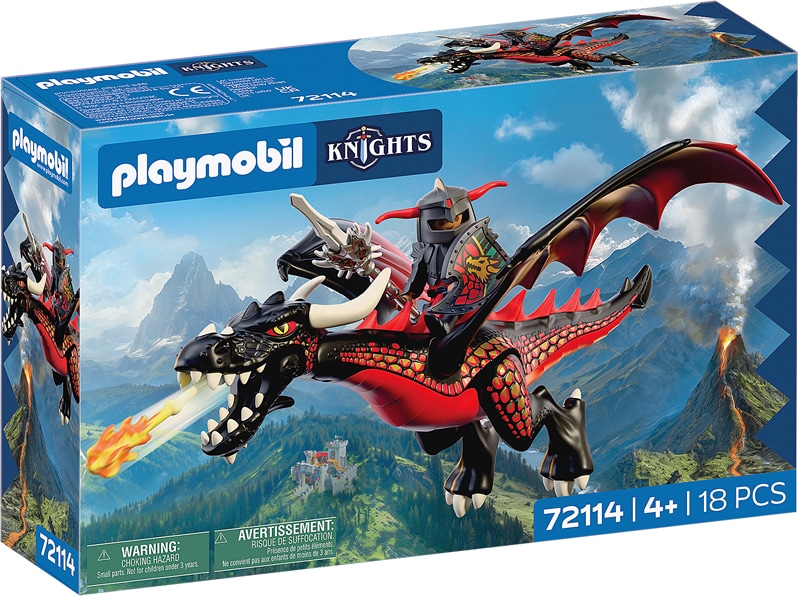 Playmobil- Dragon Noir et Chevalier